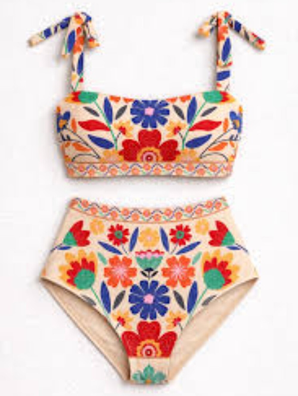 Multi Color Floral Two Piece - Picture 3 of 3